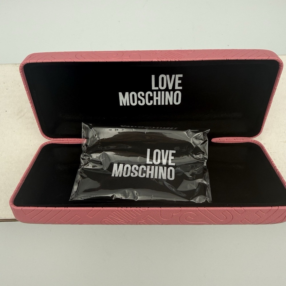 Moschino Pink Love Hard Glasses Case + New Love Moschino Black Lense Cloth